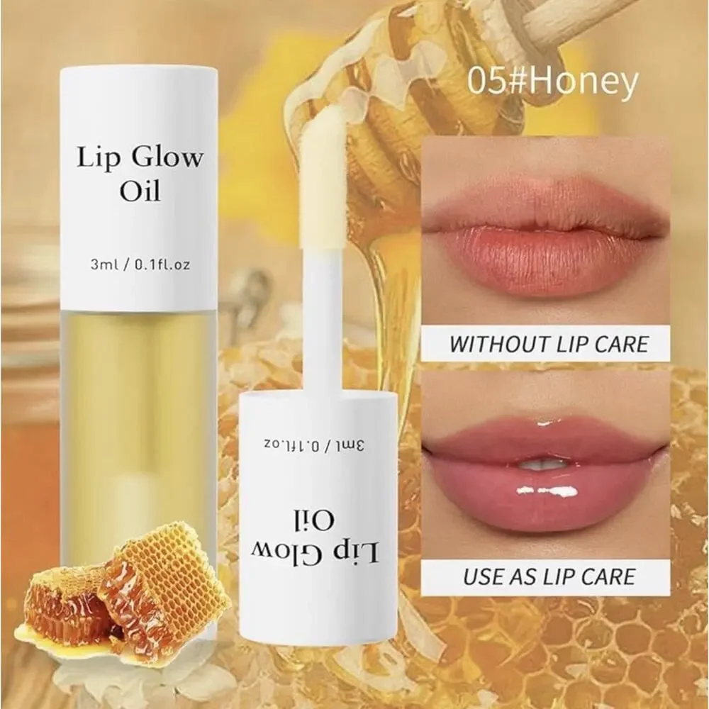 HelloKiss Lip Oil #05 Honey Hydrating Fruity Lip Glow Gloss NEW